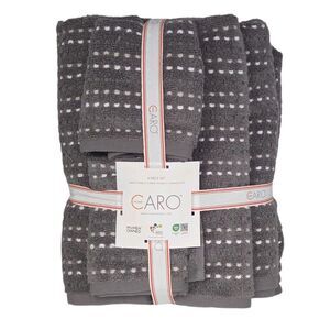 Caro Home 6pc Gray Soft Cotton Towel Set 2 Bath 2 Hand 2‎ Washcloths